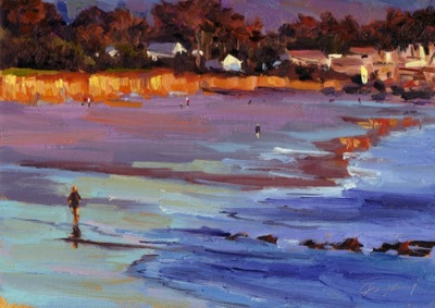 Beach Town, Oil on Canvas, 9x12