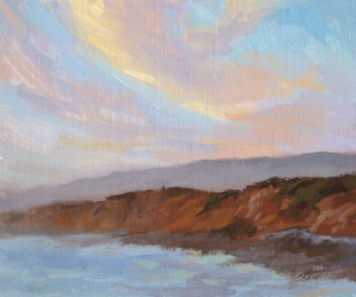 Pesadero Sunset, Oil on Linen, 10x12