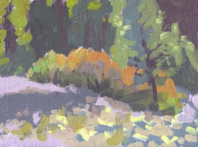 Riverbed, High-key Study - Oil on Linen - 6x8