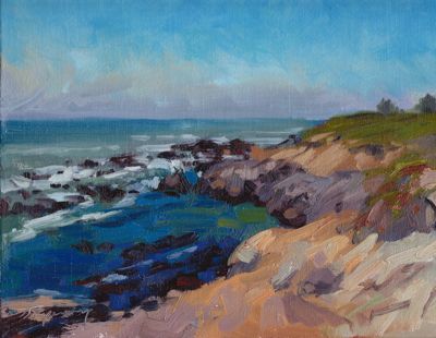 California Coast, Oil on Canvas, 9x12