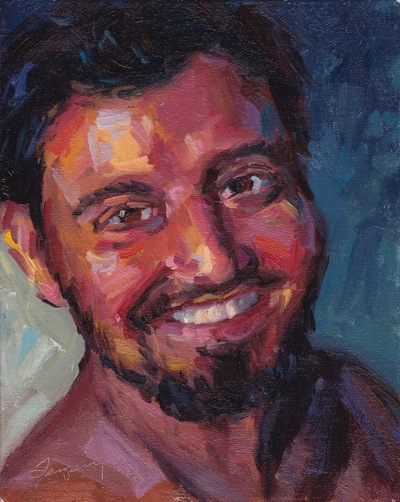 Mike, ala Pompei - Oil on Canvas - 10x8