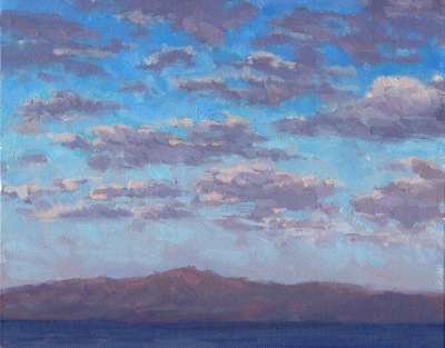 Lake Tahoe, Sunset - Oil on Canvas - 8x10