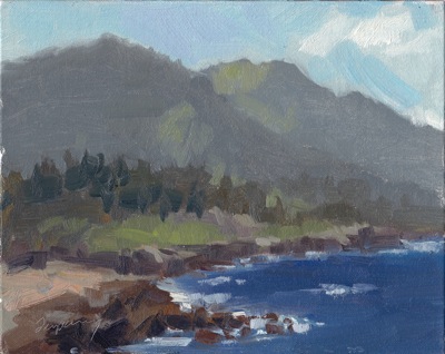 Point Lobos View, Oil on Linen, 8x10