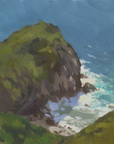 Big Sur Cove, Oil on Linen, 10x8