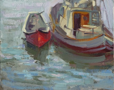 Sausalito Harbor, Oil on Canvas, 8x10