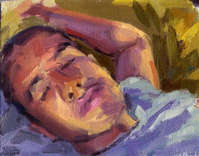 Sleeper, Oil on Linen, 7 1/14 x 5 1/2