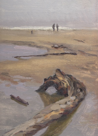 San Gregorio State Park, CA (overcast day), Oil on Linen, 10x8