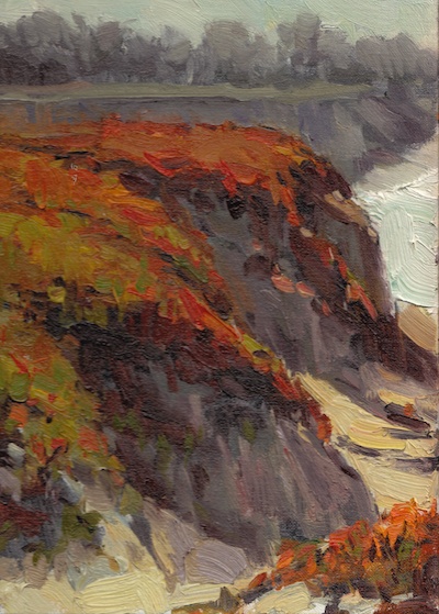 Moss Beach Bluffs #3, Oil on Linen, 12x9