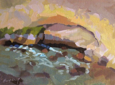 Avila Cove Cave, Oil on Linen, 9x12