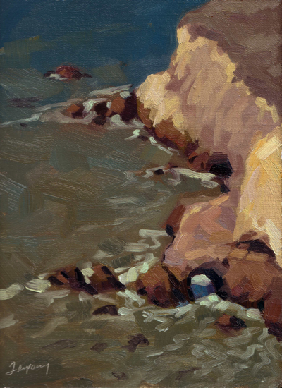 Avila Cove Bluffs & Caves, Oil on Linen, 11x14